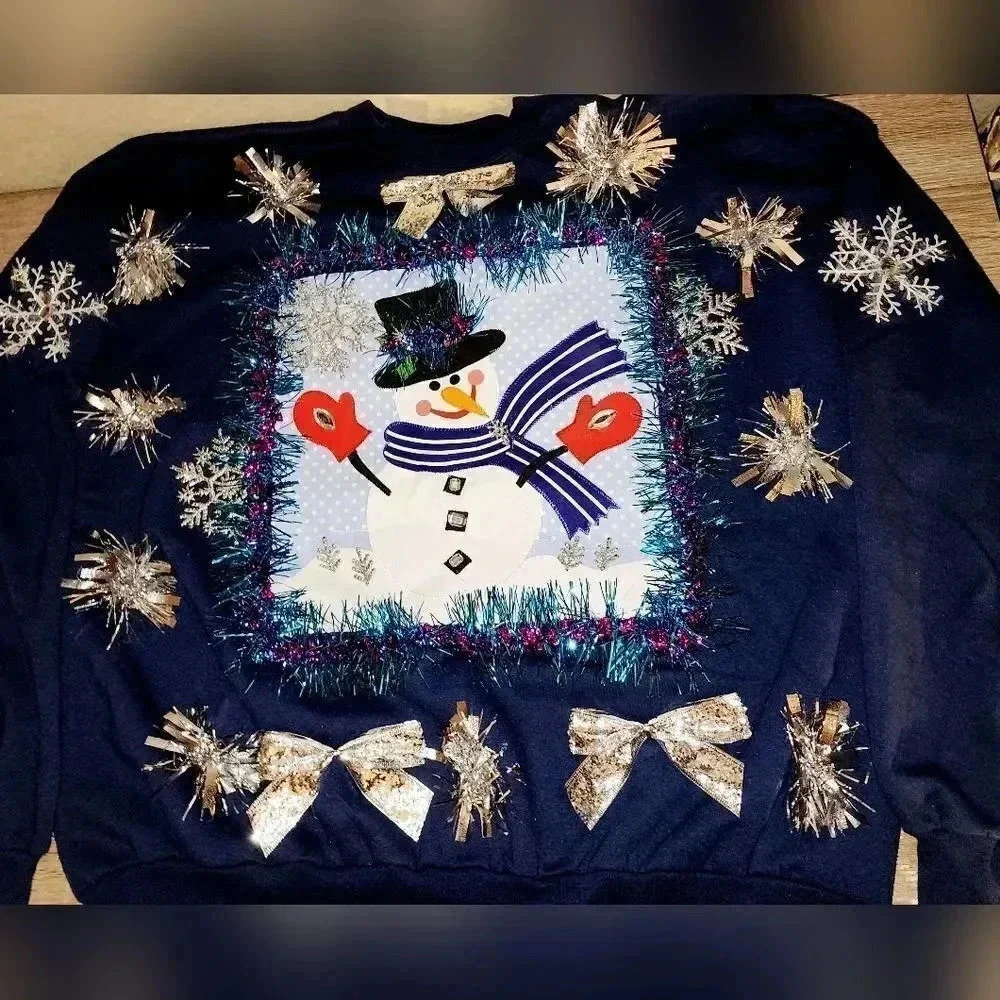 1 of a Kind Custom Handmade Ugly Christmas Sweater Womens Plus 2X 3X Mens XL XXL